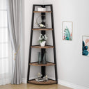 5-Tier Corner Shelf with Metal Frame