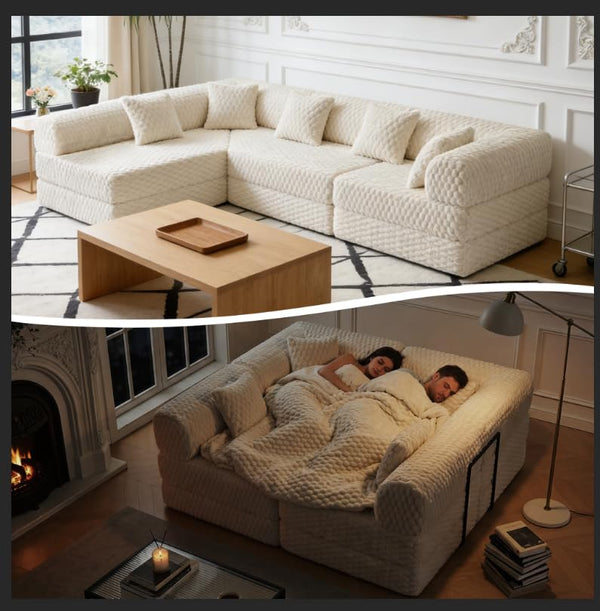 108" Modular Sectional Sofa Futon Convertible Sleeper