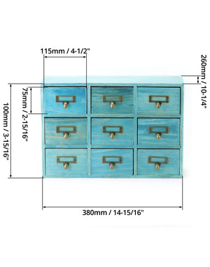 9-Drawer Wooden Desk Organizer Cabinet