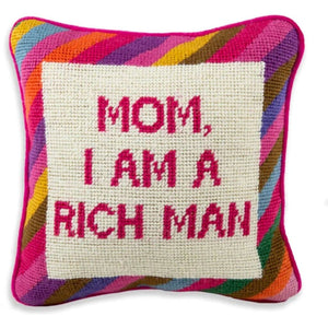 Needlepoint Decorative Throw Pillow 10" x 10"