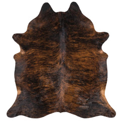 Large Natural Hair-On Cowhide Rug 7 x 6 ft