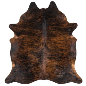 Large Natural Hair-On Cowhide Rug 7 x 6 ft