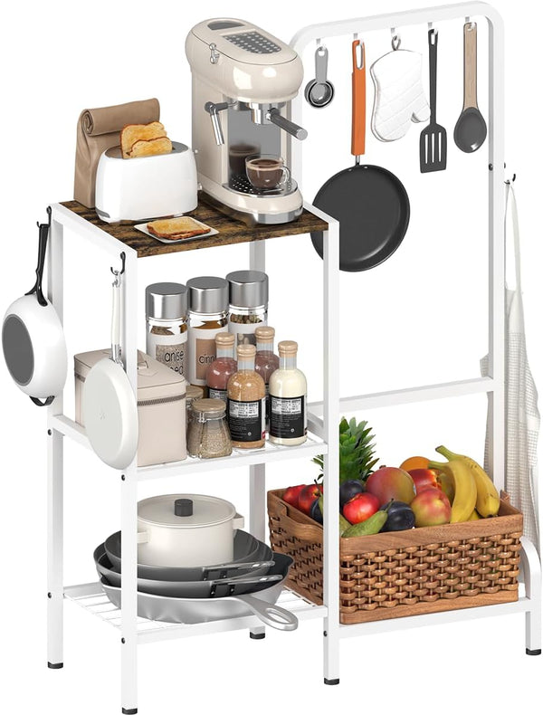 3-Tier Kitchen Baker's Rack with Microwave Stand & Coffee Bar