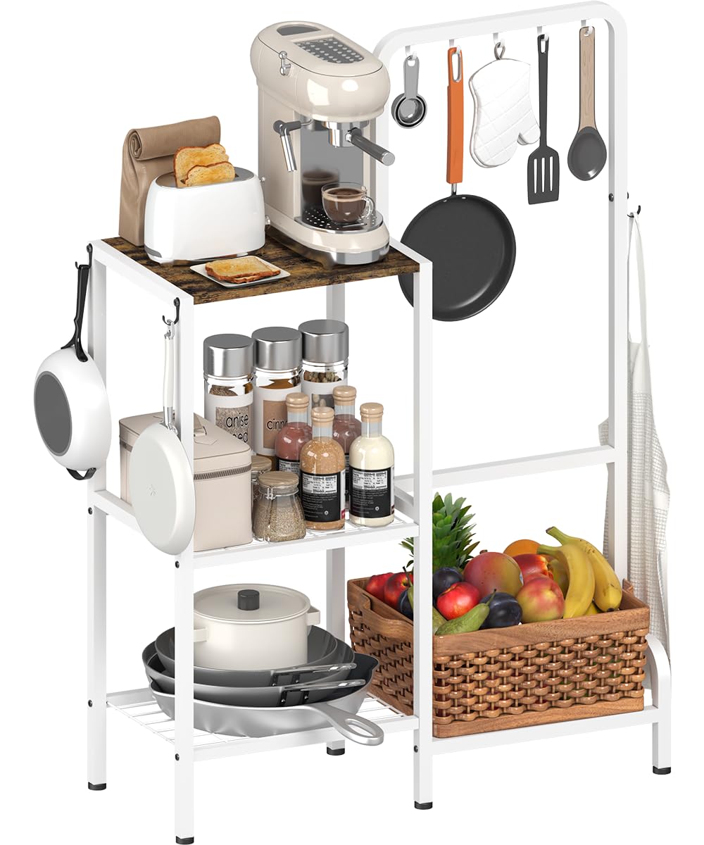 3-Tier Kitchen Baker's Rack with Microwave Stand & Coffee Bar