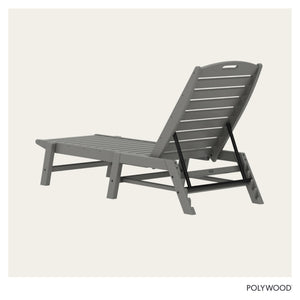 Nautical Patio Chaise Lounge – Slate Grey