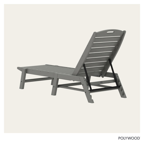 Nautical Patio Chaise Lounge – Slate Grey