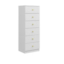 6-Drawer Vertical Dresser with Gold Handles