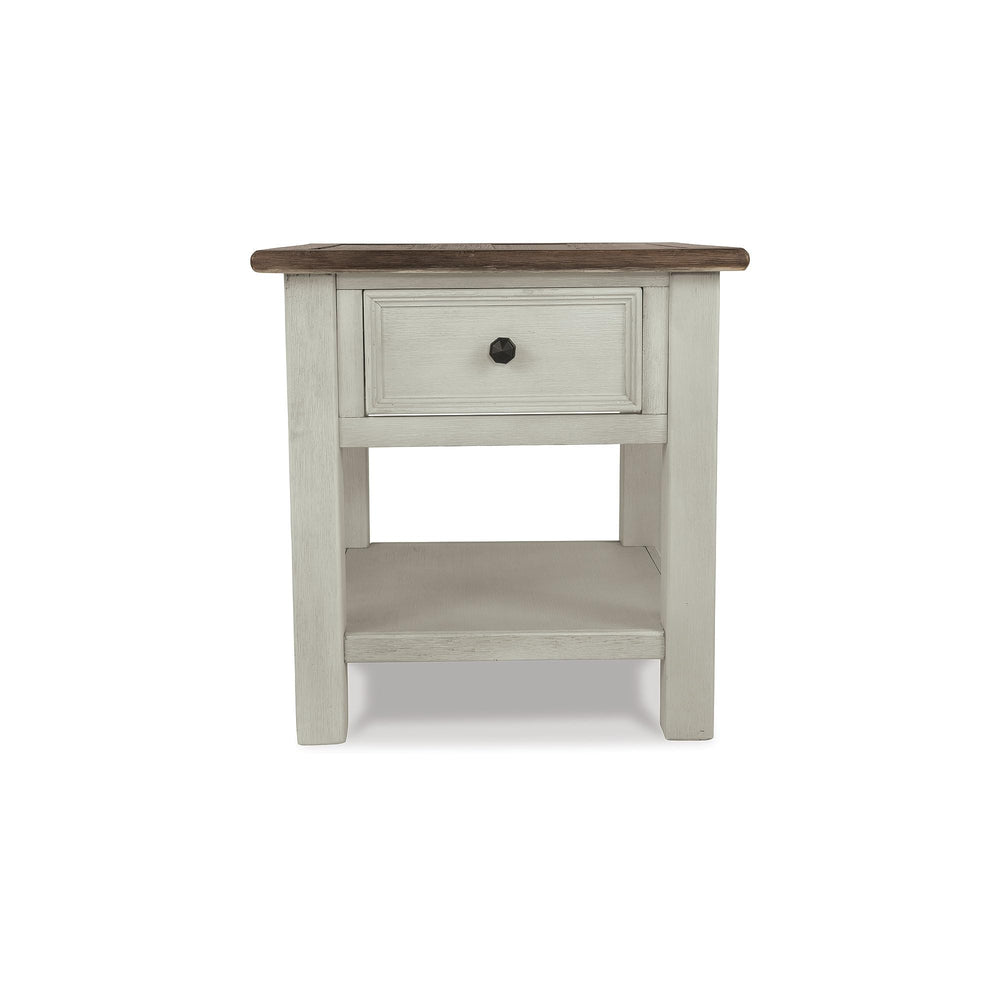 Farmhouse End Table with Drawer and Lower Shelf