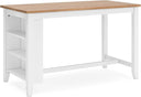 Counter Height Dining Table with Storage Shelves