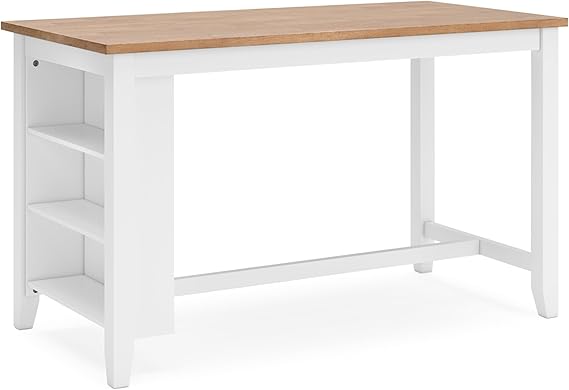Counter Height Dining Table with Storage Shelves