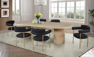 Extendable Oval Dining Table with Double Pedestal Base