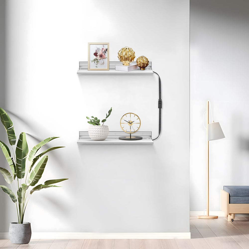 RGB LED Floating Wall Shelves with Smart Voice Control – 2 Pack