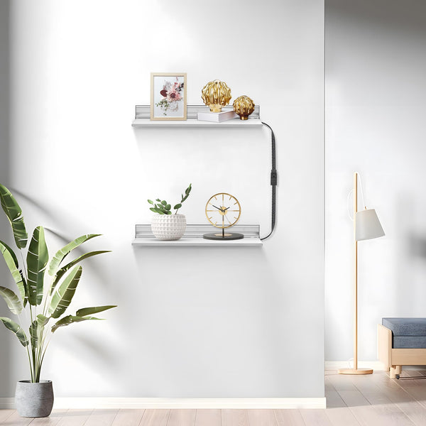 RGB LED Floating Wall Shelves with Smart Voice Control – 2 Pack