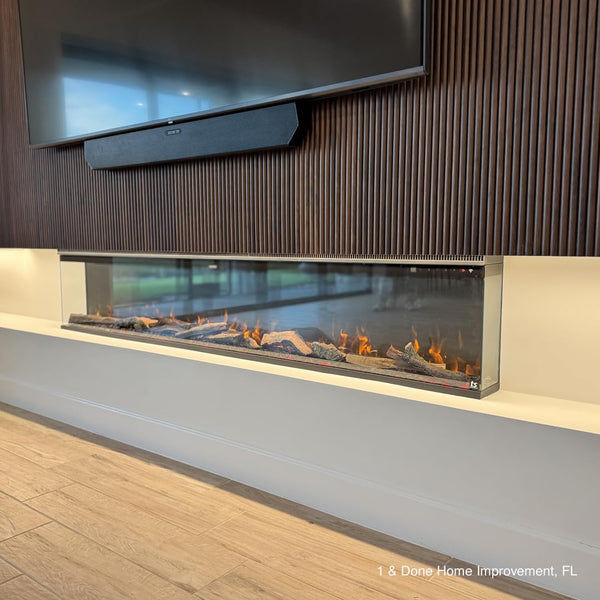 3-Sided Smart Electric Fireplace with WiFi & Heater