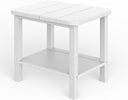 GREFORG Patio Side Table, Small Rectangular HDPE Adirondack End Table for Outdoor Use in Pool, Garden, Lawn, Backyard,Navy