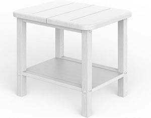 GREFORG Patio Side Table, Small Rectangular HDPE Adirondack End Table for Outdoor Use in Pool, Garden, Lawn, Backyard,Navy