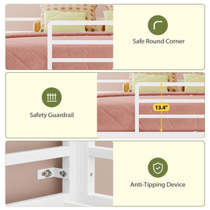 Full Over Twin Bunk Bed with Storage Drawers & RGB Lights