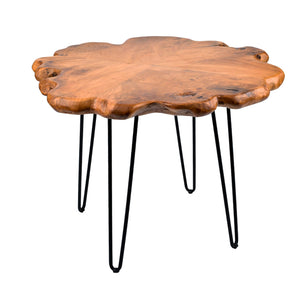 Live Edge Cedar Side Table with Waterproof Top