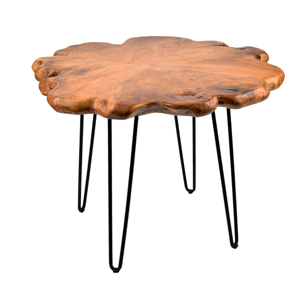 Live Edge Cedar Side Table with Waterproof Top