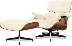 Mid-Century Chaise Lounge Chair with Ottoman