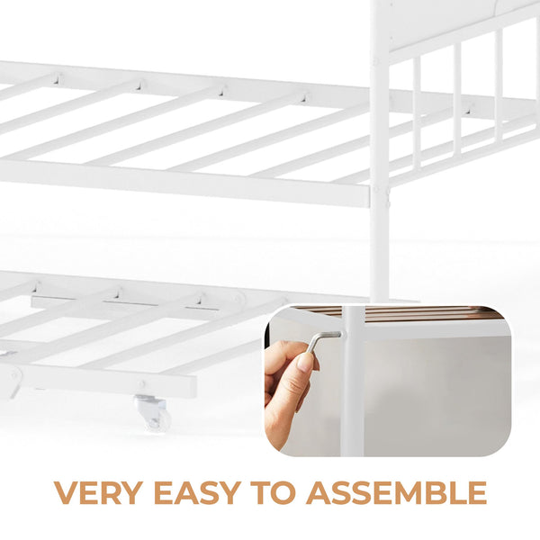 Twin Metal Daybed with Trundle and Headboard