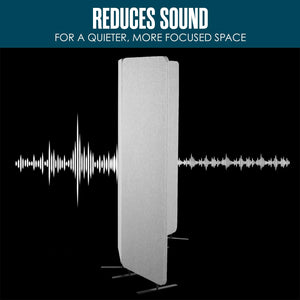 Acoustic Office Partition Wall Divider – 3-Panel, 72" x 67", Grey