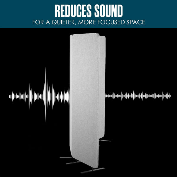 Acoustic Office Partition Wall Divider – 3-Panel, 72" x 67", Grey