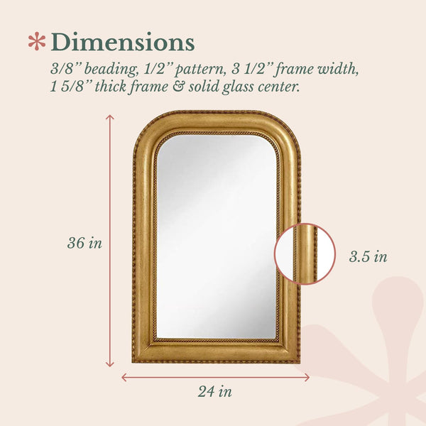 Antique Gold Framed Beveled Wall Mirror