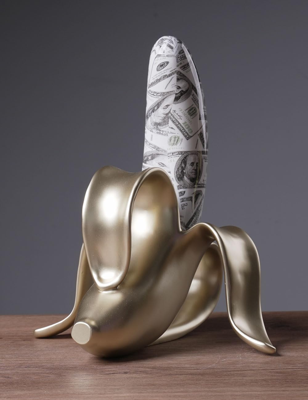 Abstract Banana Sculpture Figurine – Polyresin Table Decor Statue