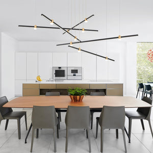 Dimmable LED Chandelier 5-Light Linear Sputnik Pendant
