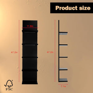5-Tier Floating Wall Shelf Unit with LED Light