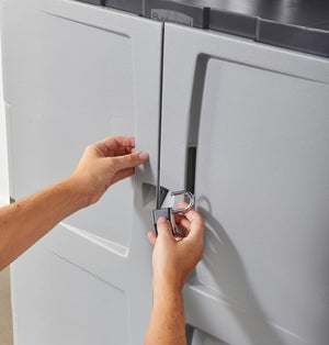 Freestanding Resin Storage Cabinet with Lockable Doors and Shelves