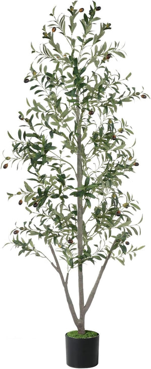 Artificial Olive Tree with Lights, Moss & Planter