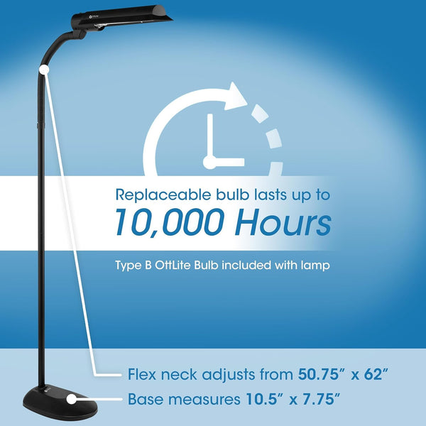 Wing Shade Floor Lamp 18-Watt Black