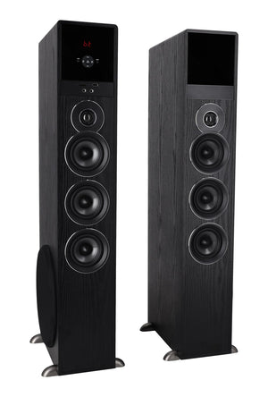 Powered Home Theater Tower Speaker System with 10" Subwoofers & Karaoke