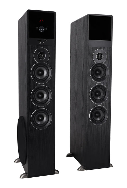 Powered Home Theater Tower Speaker System with 10" Subwoofers & Karaoke
