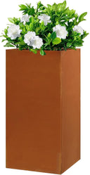 Tall Metal Outdoor Planter Box with Removable Shelf