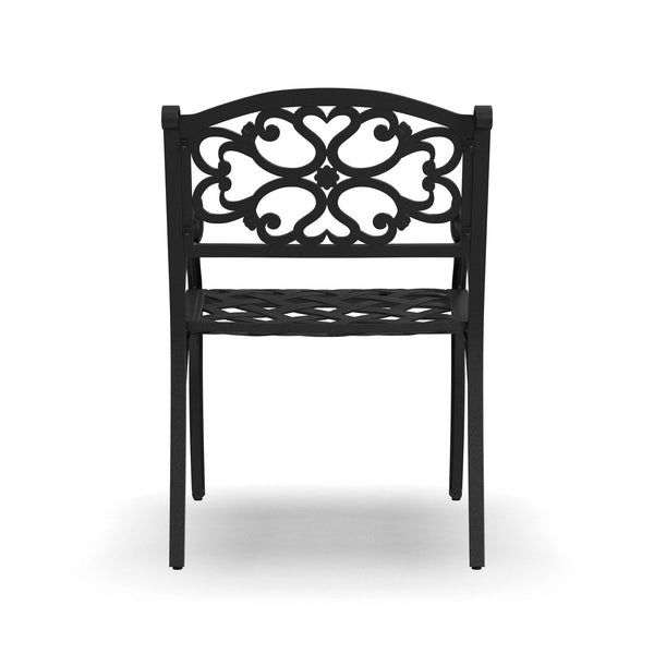 Outdoor Dining Arm Chair Set of 2 – Black Cast Aluminum