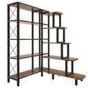 Industrial 5-Tier Corner Ladder Bookshelf