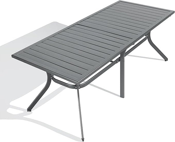 Large Aluminum Rectangular Outdoor Dining Table for 10