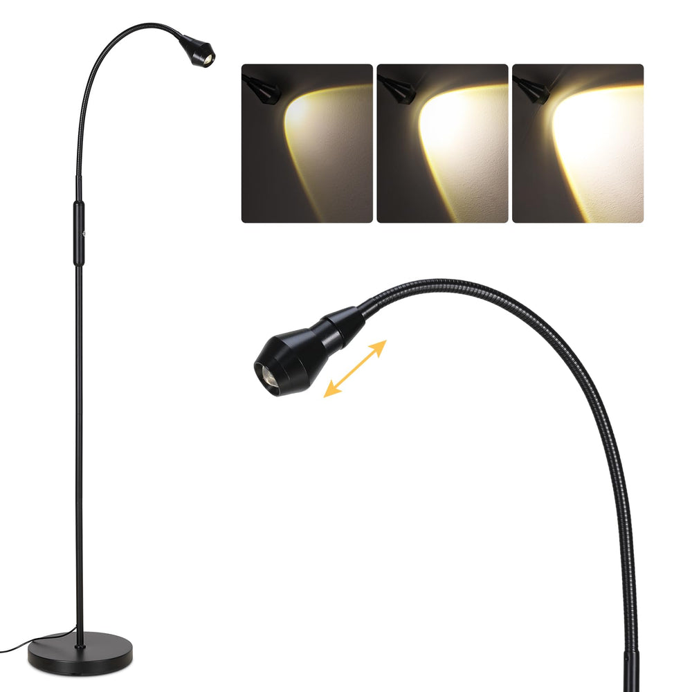 Adjustable LED Beam Floor Lamp with Gooseneck