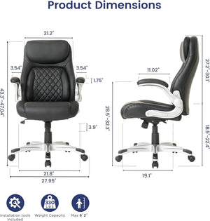 Ergonomic High-Back Leather Office Chair