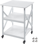 3-Tier Rolling Printer Stand with Adjustable Shelf
