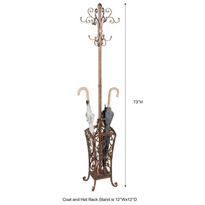 Metal Coat and Hat Rack Stand with Umbrella Basket