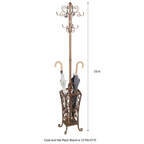 Metal Coat and Hat Rack Stand with Umbrella Basket