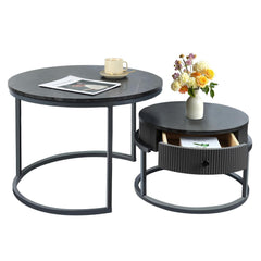 Round Nesting Coffee Table Set of 2