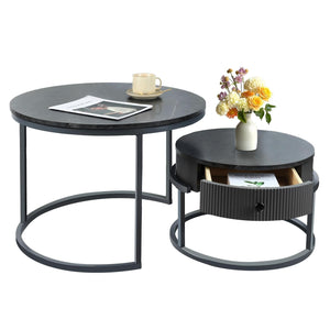Round Nesting Coffee Table Set of 2