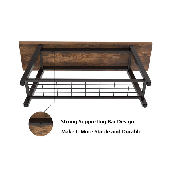 Industrial Storage Bench with Shoe Rack