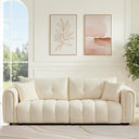 Tufted Boucle Sofa with Rolled Arms - 3-Seat Oversized Loveseat
