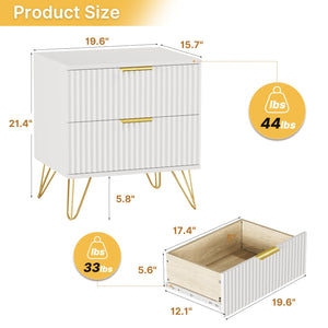 Modern Nightstand Set of 2 with Drawers
